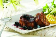 Medallions with Port and Blueberries